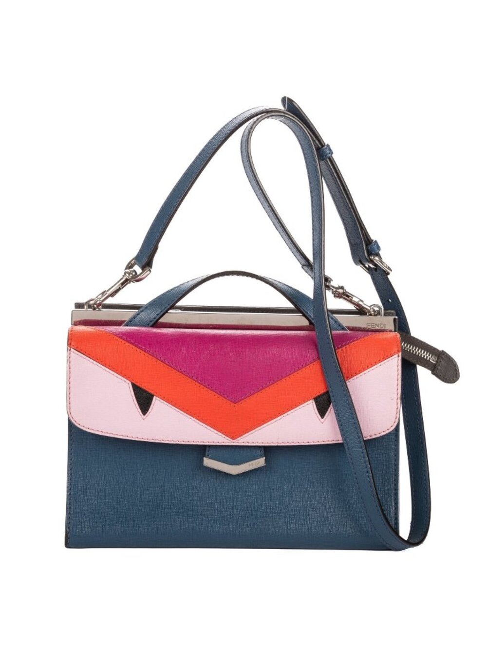 Fendi Demijole Monster Bag Blue Pink Orange Calfskin Leather